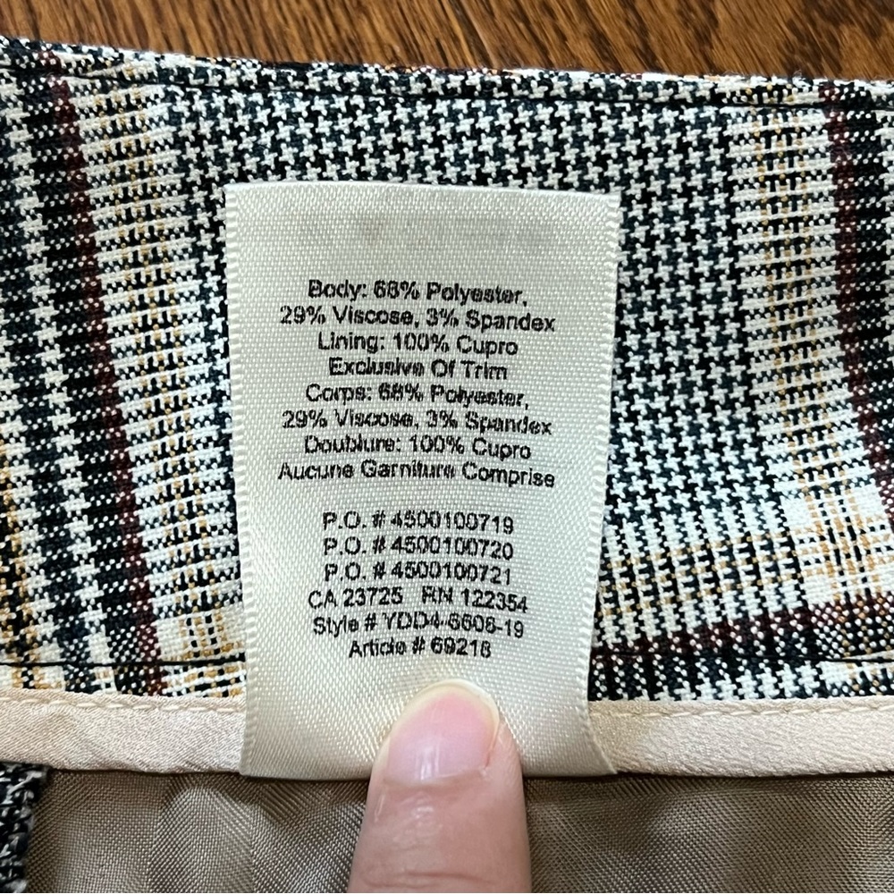 Aritzia Wilfred High-Waisted Tie Front Jallade Trouser Pants Check Plaid - Sz 6 - Picture 12 of 16